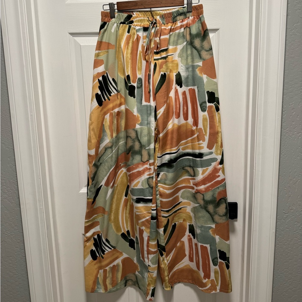 Abstract Print Pants